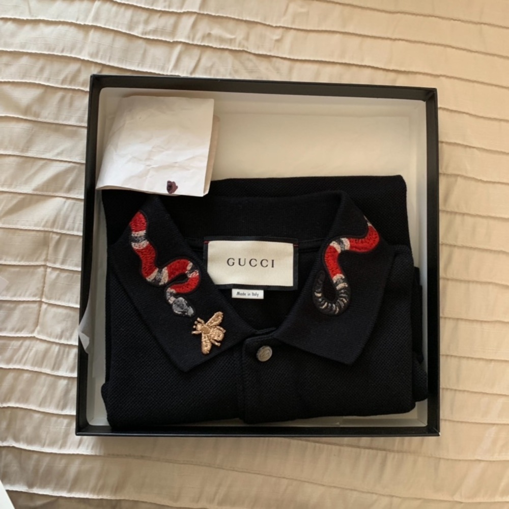 Black Gucci polo shirt